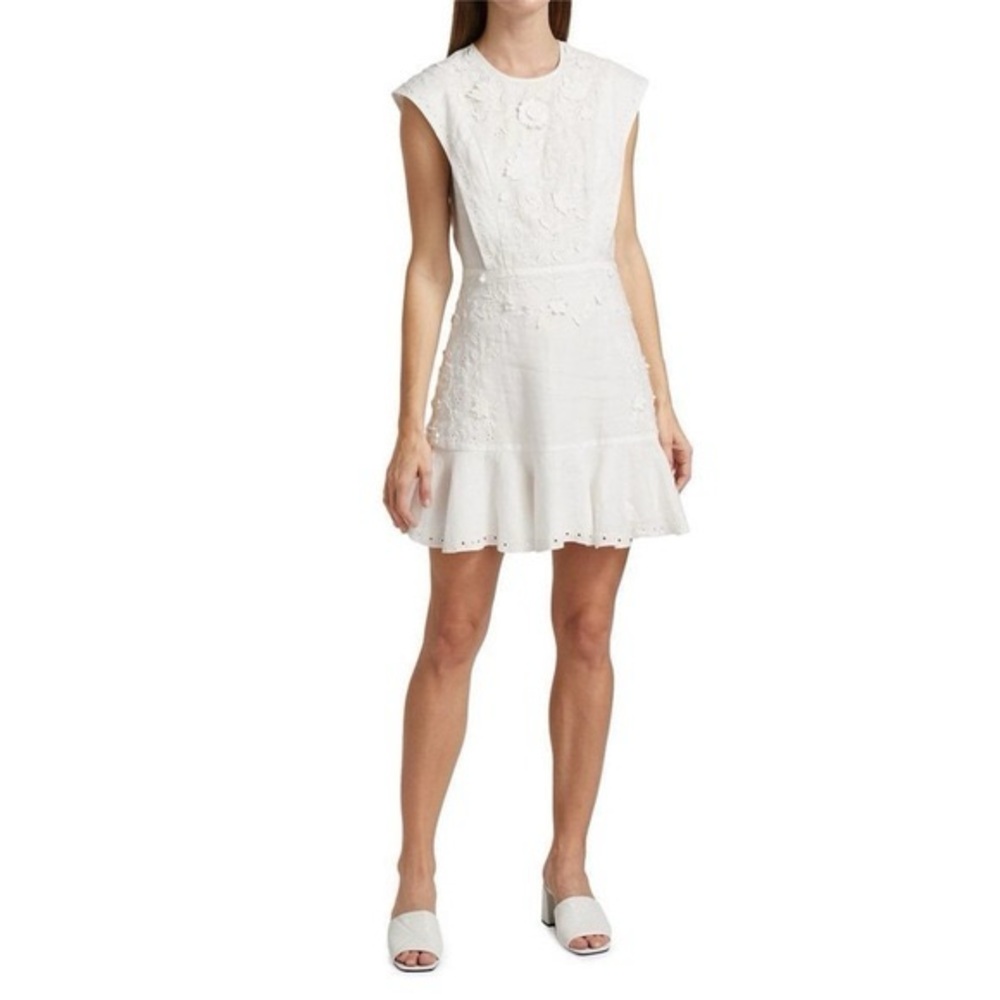 Veronica Beard Kerison Broderie-Anglaise Sleeveless Dress Sz 0
